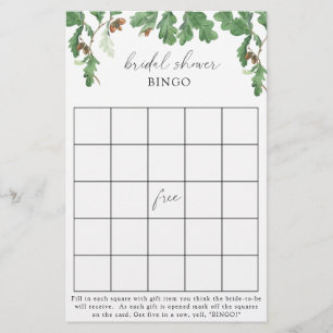 Acorn tree - Bridal shower bingo game