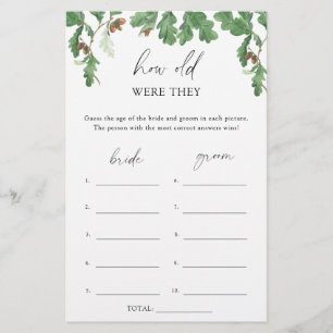 Acorn tree - How old were they bridal game