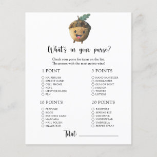 Acorn - What's in your purse baby shower game