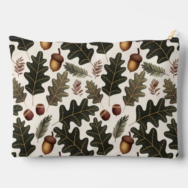 Acorns and Leaves Accessory Pouch Travel Bag (Back)