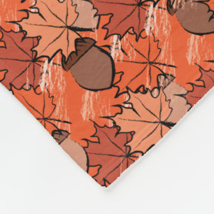Acorns and leaves II Fleece Blanket