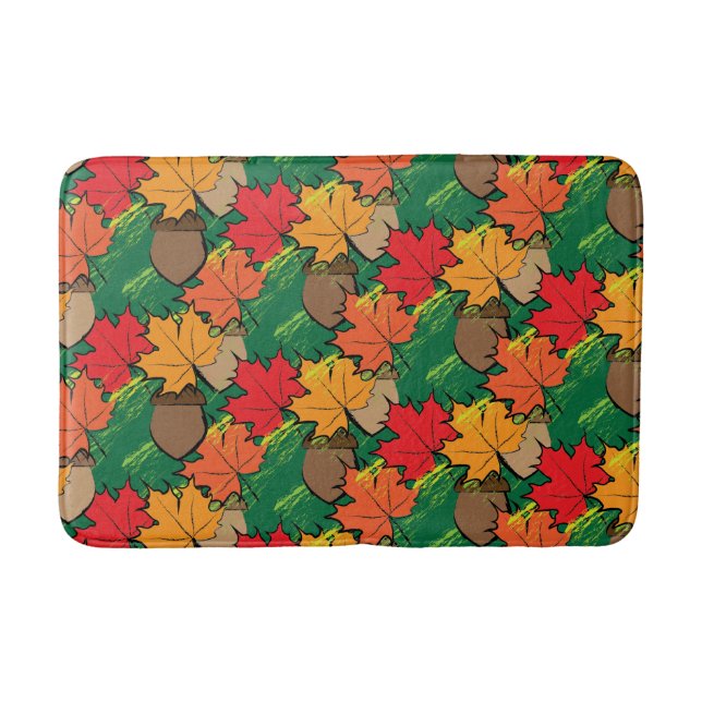 Acorns and leaves III Bath Mat (Front)