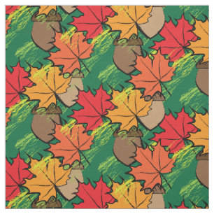 Acorns and leaves III Fabric