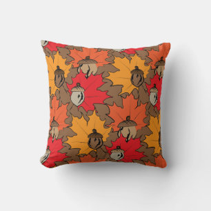 Acorns and leaves V Cushion