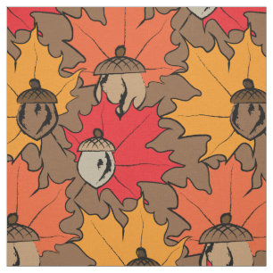 Acorns and leaves V Fabric