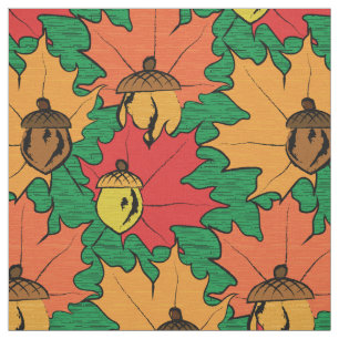 Acorns and leaves VI Fabric