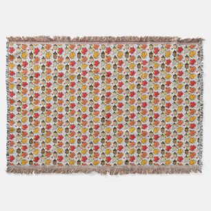 Acorns and leaves VII Throw Blanket