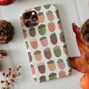 Acorns fall all-over print iPhone 13 case