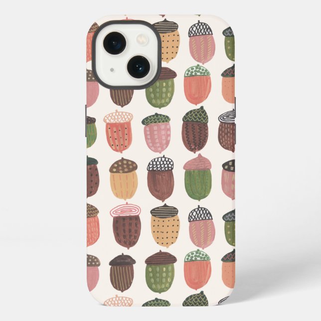 Acorns fall all-over print iPhone case (Back)