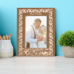 Acorns Rabbit & Squirrel Foliage Border Etched Frames<br><div class="desc">Charming arts and crafts style oak leaf and acorns border with a cute forest rabbit and squirrel. You can easily personalise the text in this template.</div>