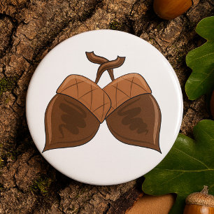 Acorns Rustic Autumn Forest Nature 7.5 Cm Round Badge