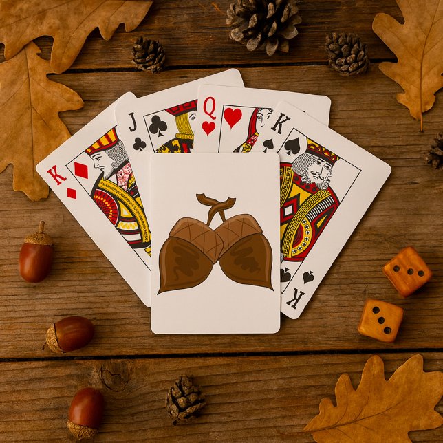 Acorns Rustic Autumn Forest Nature Playing Cards (Creator Uploaded)