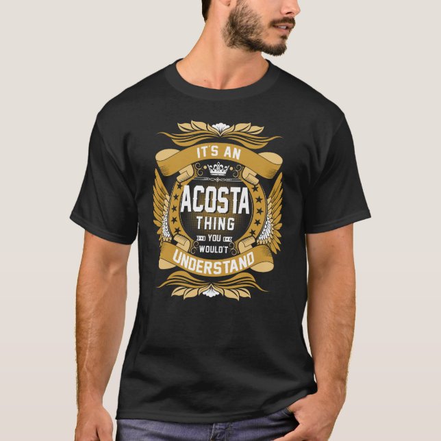 ACOSTA Name, ACOSTA family name crest T-Shirt (Front)