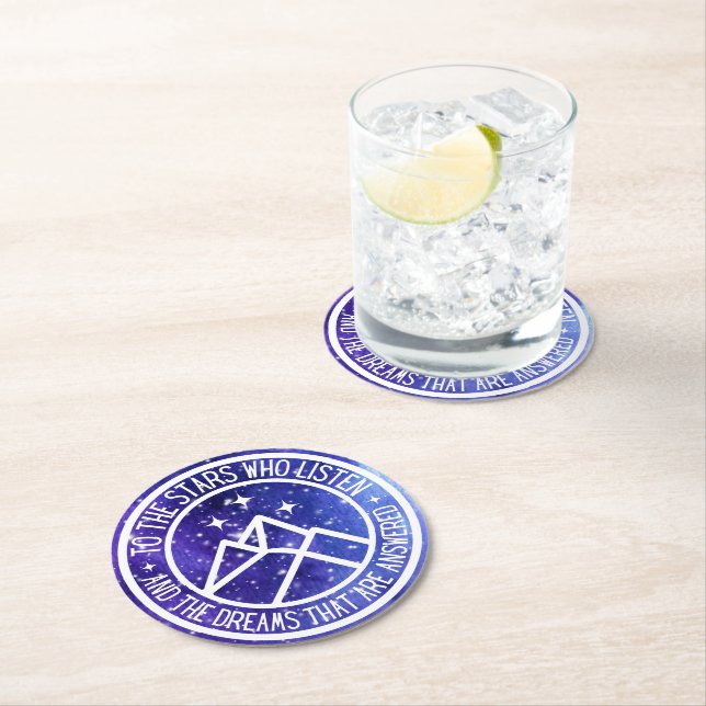 ACOTAR To The Stars Who Listen Velaris Night Court Round Paper Coaster (Insitu)