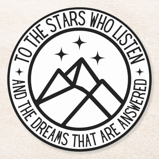 ACOTAR To The Stars Who Listen Velaris Night Court Round Paper Coaster (Front)