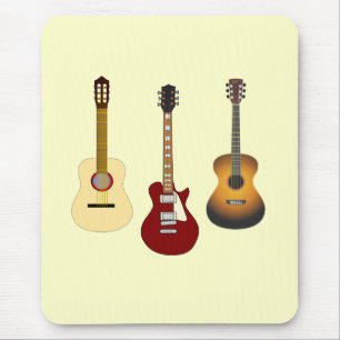 Acoustic and Electric Guitars Musican or Guitarist Mouse Pad