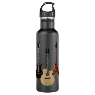 Acoustic And Electric Guitars Rock Music Player Co 710 Ml Water Bottle