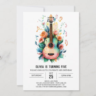 Acoustic Ballad Guitar Birthday Invitation