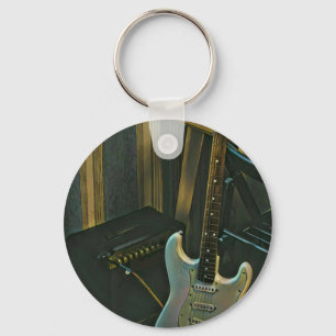 acoustic bass electric guitar gift key ring