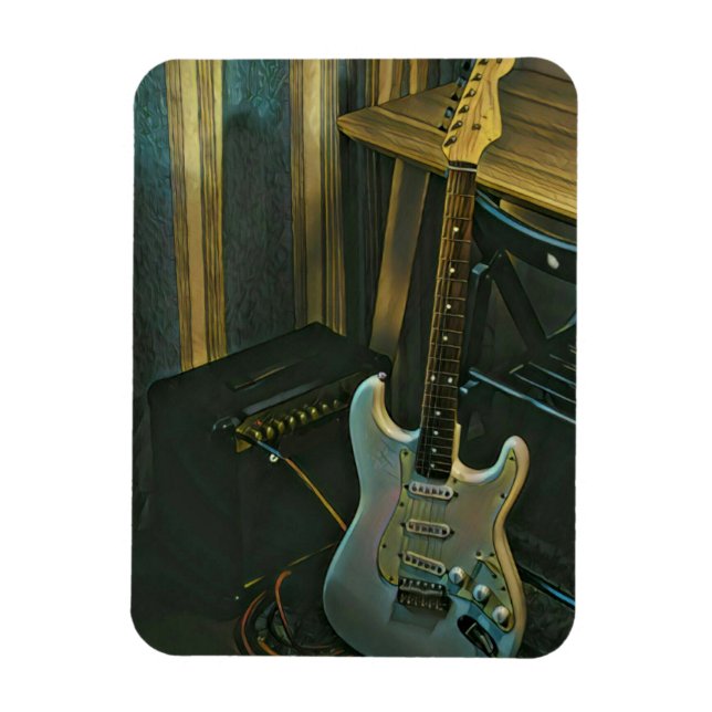 acoustic bass electric guitar gift magnet (Vertical)