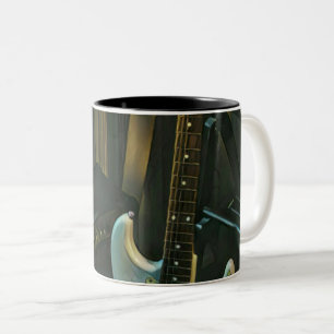 acoustic bass electric guitar gift Two-Tone coffee mug