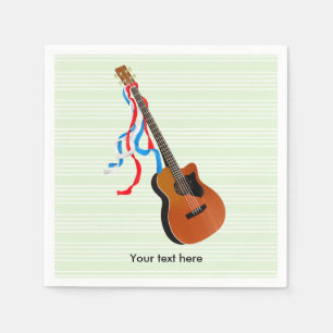 Acoustic Bass Guitar American Music Napkin