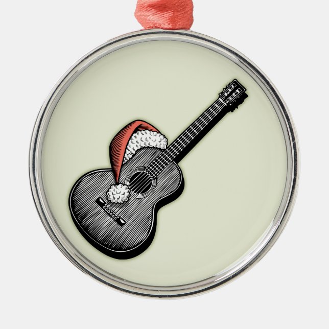 Acoustic Claus Metal Ornament (Front)