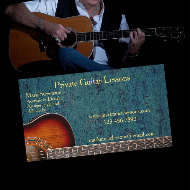 Acoustic | Electric Guitar Instructor Business Card (Creator Uploaded)