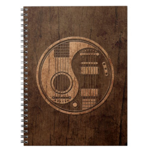 Acoustic Electric Guitars Yin Yang Wood Effect Notebook