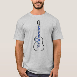 Acoustic Guitar Abstract Logo blue T-Shirt