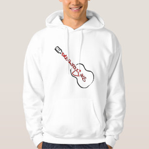 Acoustic Guitar Abstract Logo red Hoodie