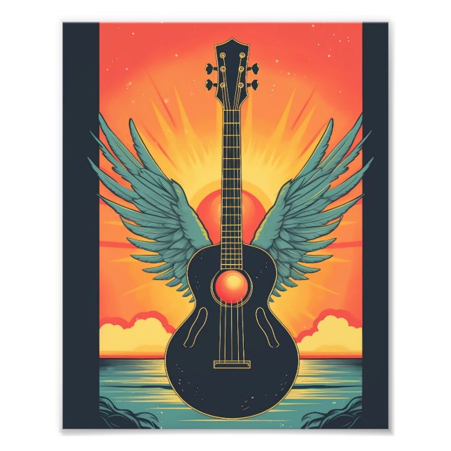 Acoustic guitar art photo print (Front)