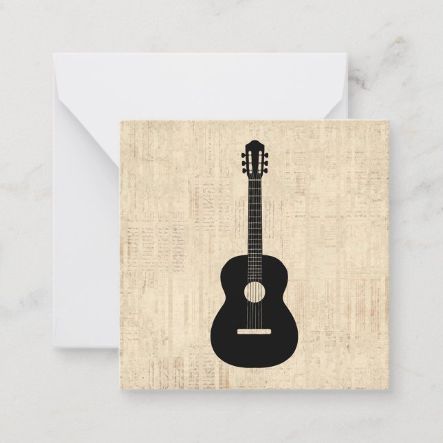 Acoustic Guitar Art Script Background Card (Front)
