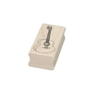 acoustic guitar art stamp