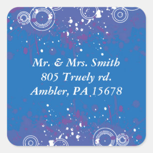 Acoustic Guitar Bar Bat Mitzvah Return Address Square Sticker
