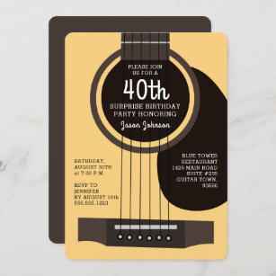 Acoustic Guitar Birthday Party Invitation