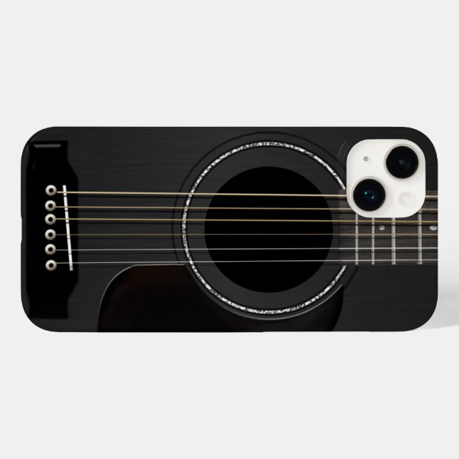 Acoustic Guitar Black Case-Mate iPhone Case (Back (Horizontal))
