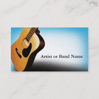Acoustic Guitar Blue Artist Business Cards
