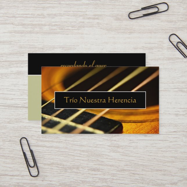 Acoustic Guitar Business Card (Front/Back In Situ)