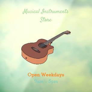 Acoustic guitar cartoon illustration