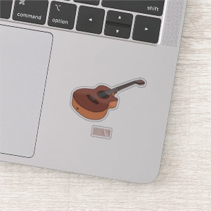 Acoustic guitar cartoon illustration