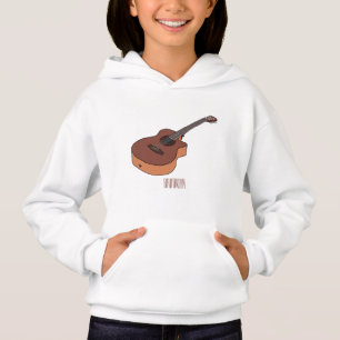 Acoustic guitar cartoon illustration 