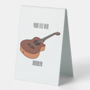 Acoustic guitar cartoon illustration