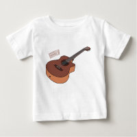 Acoustic guitar cartoon illustration 