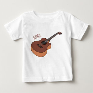 Acoustic guitar cartoon illustration  baby T-Shirt