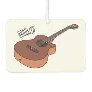 Acoustic guitar cartoon illustration car air freshener