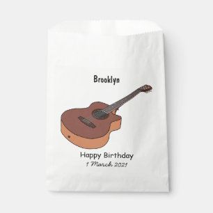 Acoustic guitar cartoon illustration favour bag