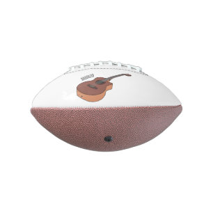 Acoustic guitar cartoon illustration football