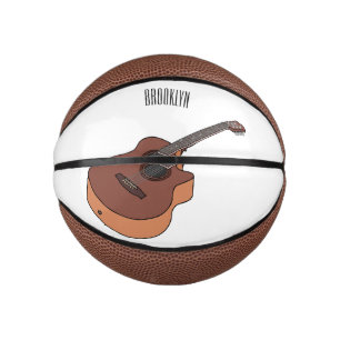 Acoustic guitar cartoon illustration  mini basketball