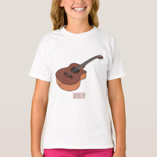 Acoustic guitar cartoon illustration  T-Shirt